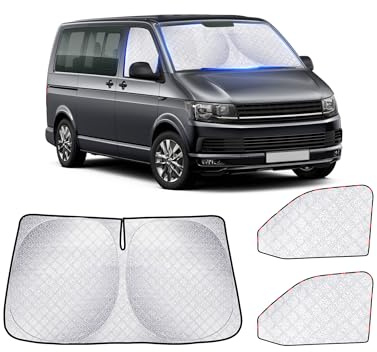 Parasole per parabrezza auto per VW T5 T6 (set da 3 pezzi), protezione dai raggi UV