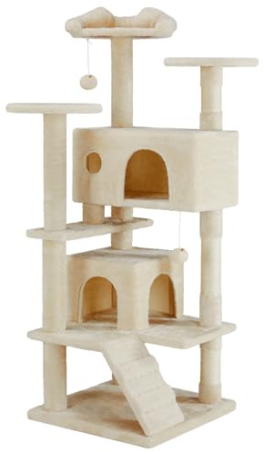 Sweetcrispy 54-inch Cat Tree Tower with Scratching Posts, Indoor Use