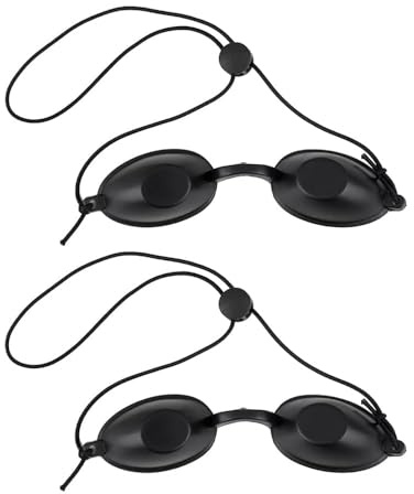 UV-solarium skyddsglasögon – 2 st infraröda skyddsglasögon för solarium och rött ljus, solarium glasögon med elastiskt band – tanning sunbed UV Eye Protection för solbänk skönhetsinstrument