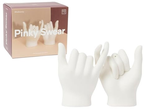 DOIY - Moulin à Sel et Poivre - Design en Forme de Serment des Auriculaires - Salière et Poivrière de Cuisine Modernes - Céramique - Enrichissez vos Recettes - Préserve la Fraîcheur - 12x14x17,5 cm