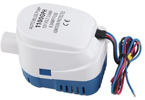 Ejoyous Automatisk Bilpump 12V, 1100GPH Dykpump med Inbyggd Simmare, Anti-Air Lock Skydd för Fot, Simbassäng