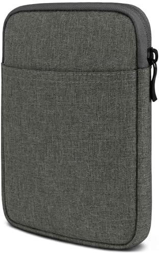 moex eBook fodral för Pocketbook Touch Lux 5 fickor med dragkedja och fack för tillbehör, tyg E-läsare ärm mjuk vadderad, skyddsfodral minimalistiskt Dash Case, mörkgrå