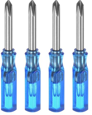 QUARKZMAN Cacciavite Phillips Mini Ph1 3mm 45mm L Blu 4pz | Testa Croce Magnetica, per Riparazioni di Piccoli Elettrodomestici