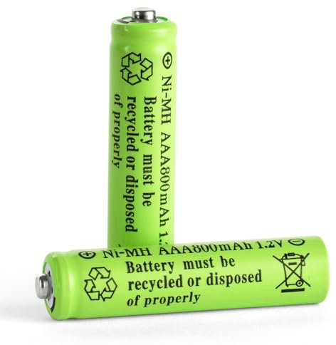 AXFEE Pilas Recargables AAA, Pilas AAA Recargables de Alta Capacidad, Recargables, Paquete de 2, 1.2V 800mAh Pilas AAA Recargables de Litio de 1,5 V más de 1500 ciclos
