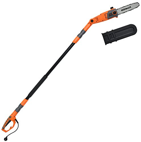 GOPLUS Elektro-Hochentaster, Teleskop Astsäge -750 W | mit abwinkelbarem Kopf | bis 286cm ausziehbar | 25 cm Schwertlänge | Kettengeschwindigkeit 11 m/s, Elektrische Kettensäge Profi-Astsäge Motorsäge