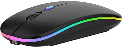 LED Wireless Mouse, Wireless Mouse for Laptop, 2.4GHz USB Mini Computer Mice, 1600 DPI Optical Small Portable Cordless Mouse Compatible with PC, Desktop, Laptop and Notebook