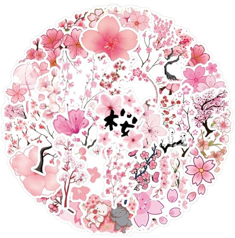 Autocollants de fleurs de cerisier Sakura, 50 unités, autocollants graffiti pour skateboard, motos, vélo, snowboard, bagages, ordinateur portable, valise, pour enfants et adolescents, autocollants de