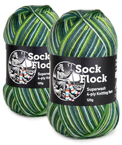 4-Ply Sock Yarn 2-Pack 240g, New Zealand Wool, Superwash – Wild Pear