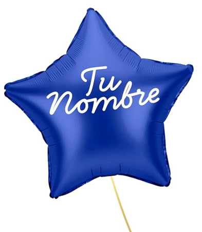 OH YEAH - Estrella Personalizada 48 cm - Nombre PERSONALIZADO - Apto Helio - Globo Personalizado - Globo Foil Estrella Metalizado - Diseño Personalizado - ELIGE TU NOMBRE (Azul)