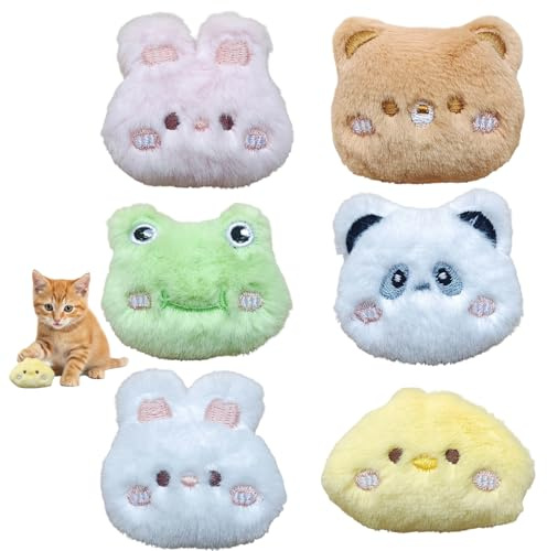 ZocRjvN 6 almohadas de hierba gatera, juguetes para gatos con hierba gatera y valeriana, 5,5 cm juguetes de peluche suaves para gatos, juguetes para gatos con instinto de caza