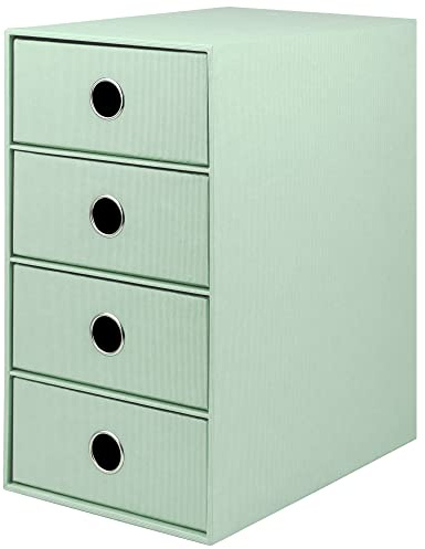 Rössler SOHO 4er Schubladenbox aus Papier | Büro Organizer Schreibtisch | Schubladen Organizer Büro Zubehör & Bürobedarf | Schreibtisch Organizer Box | 18 x 25 x 32 cm | 1 Stück | Farbe: Mint