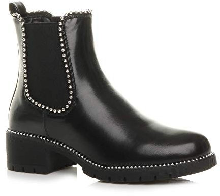 AJVANI low block heel studded elastic chelsea riding ankle boot size 3 36