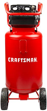 Craftsman Air Compressor, 20 Gallon Oil-Free 1.8 HP Max 175 PSI Pressure Two Quick Couplers Big Capacity, Red- CMXECXA0232043