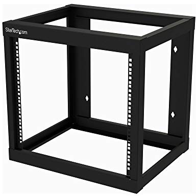 StarTech.com 2-Post 9U Heavy-Duty Wall-Mount Network Rack, 19 Open Frame Server Rack, 18 Deep, Wall Mount Data Rack for IT / AV / Patch Panel / Computer Equipment (RK919WALLO)