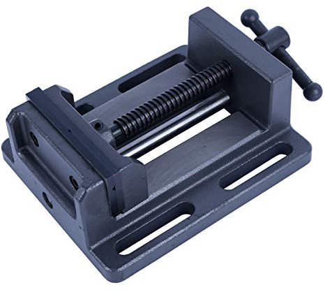 TOPWAY Drill Press Vice 3 Inch 75mm with Guiding Bar, Professional Quality Pillar Drill Bench Clamp for Workshop and Milling Machines 403273