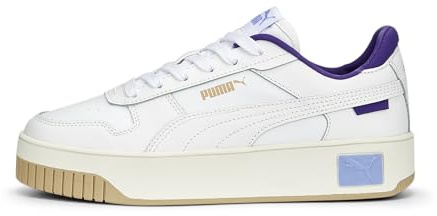 PUMA Women Carina Street Scarpe da ginnastica, Puma White Puma White Elektro Purple Frosted Ivory, 38.5 EU