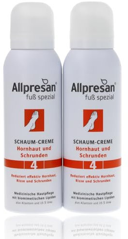 Allpresan Fuß spezial Nr. 4 Schaum-Creme - Hornhaut und Schrunden - Zur täglichen Pflege verhornter Fußhaut - 2x125 ml