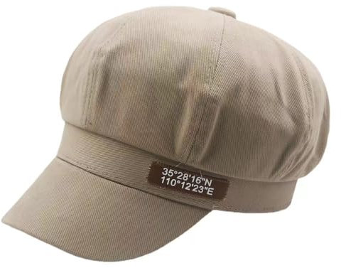 Skärmmössa för damer, ballongmössa, bakerboy-hatt, Newsboy-mössa, vardaglig målarmössa, kaki, 56/58 cm