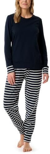 Schiesser Damen Casual Essentials Pyjamaset, Nachtblau_181746, 36 EU