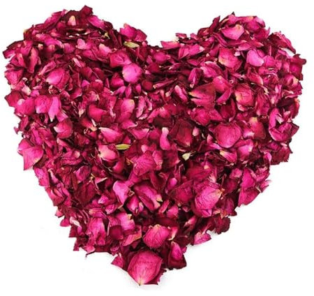 FINEVERNEK 1 Liter Natürliche Getrocknete Rosenblätter,Echte Blume Trockene Rote Rose Blütenblätter für Fußbad Körperbad Spa, Natürliches Hochzeitskonfetti, DIY Heimduft Handwerk Zubehör