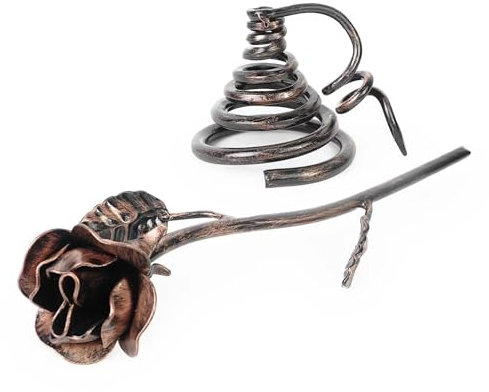 Aoneky Figura de Rosa Eterna de Hierro con Base - Estatua Decoración Vintage Retro, Regalo para Novia Mujer Esposa Madre en Cumpleaños San Valentín Aniversario de Boda Navidad, Color Bronce Antiguo