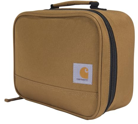 Carhartt Insulated 4 Can Lunch Cooler, Fully Insulated, Durable Water Resistant Cooler, Essential Lunch Cooler (Carhartt Brown)
