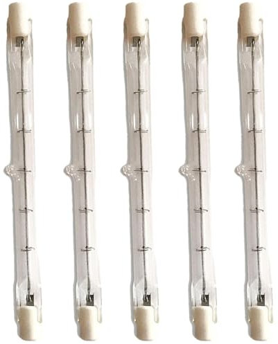 DLEDMOP Lampadina Alogena Lineare Lampadina Alogena Lineare 230V 750W R7s Lampadina Alogena 189mm Dimmerabile J254 Tipo J Lampadine Proiettore a Doppia Estremità 189mm-5PCS 750W