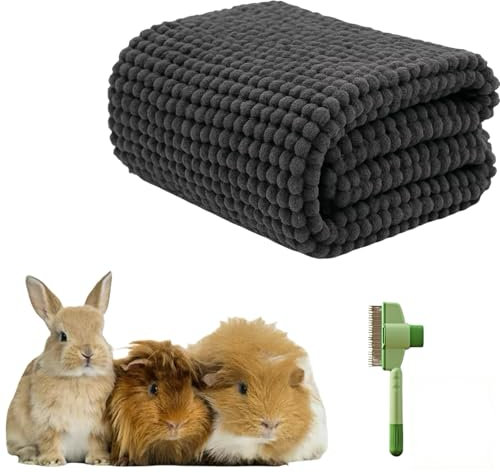 zeostmont Meerschweinchen Unterlage 60×40 cm mit Waschbeutel – Waschbare Käfigeinlage & Käfigmatte für Meerschweinchen Käfig, Kaninchen & Meerschweinchen Zubehör, PIPI Pads Zubehör (Dunkelgrau)