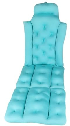 Gralara Cuscino da Bagno per Tutto Il Corpo, con Ventose, per Vasca, per Articoli da Bagno, Pieghevole, ergonomico, Antiscivolo, per Adulti, Blu