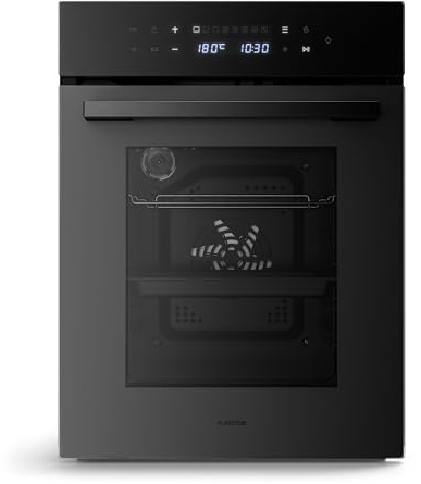 Klarstein Velaire Forno da Incasso 45 cm - 49L, 10 Funzioni, Classe A, Touch, Triplo Vetro, Timer, Blocco Bambini, Forno Elettrico Ventilato da Incasso, Facile da Pulire