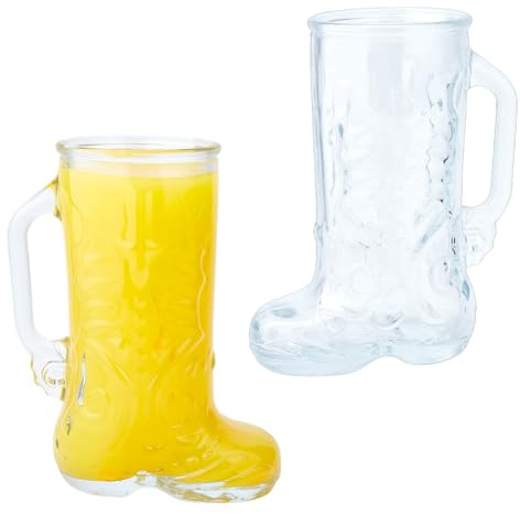 DICOSMETIC 2 piezas de cristal de botas de vaquero tazas de 17 oz botas de vaquero transparentes vasos de cerveza vasos occidentales vasos de vidrio transparente en forma de bota tazas para rodeo