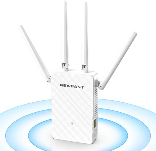 NEWFAST Amplificador Señal WiFi Repetidor Wi-Fi, Amplificador WiFi 300Mbps 2.4GHz Banda Extensor Wi-Fi,4 Modo Repetidor/Router/Ap, WPS Botón, Puerto LAN/WAN, WPS (Blanco)