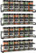 Spice Racks Organiser - 4 Tier Hanging Stainless Steel Wall Mounted with Adhesive Stickers & Screws Kitchen Pantry Shelf for Spices and Condiments, Jars (Black)