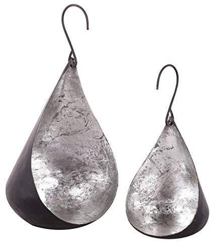 Tealight Holder Set of 2 Silver Tea Light Candle Lanterns Garden Gift Idea