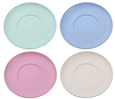 4er Set Snack Teller, Teller unzerbrechlich Brotteller Vielseitig Speiseteller für Häppchen Salat Brot Desserts Essteller im Picknickkorb, bei Ausflügen Frühstücksteller Durchmesser 15cm