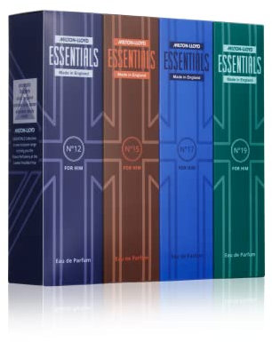 MILTON-LLOYD ESSENTIALS Number 12, 15, 17 and 19 Luxury Mens Fragrances, Set of 4 x 50ml Eau de Parfum Men, Mens Aftershave Gift Set, Perfume for Men - Long Lasting Milton-Lloyd Fragrance