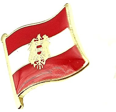Austria, Austria, Europa, stemma in metallo smaltato, con bandiera del paese, Metallo