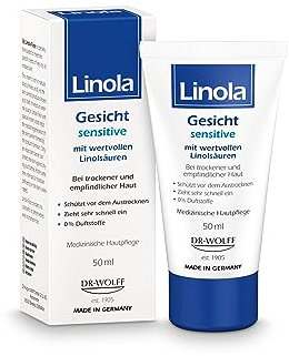Linola Gesicht sensitiv - 50 ml | schnell einziehende Feuchtigkeitscreme bei trockener und empfindlicher Haut | Ohne Duftstoffe und Mikroplastik