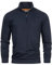 Indicode Herren INBrandt Sweatshirt mit Stehkragen | Herrenpullover Pulli Sweater Pullover Männer Dark Navy, L