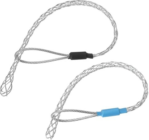 QUARKZMAN Tire-Câble de Traction 0.7/0.9Ft Tire-Chaussette de Traction en Treillis Métallique Grip Simple Tête Acier Galvanisé Couverture Filet Lisse pour Câble 4-6mm+6-10mm (Bleu + Noir)