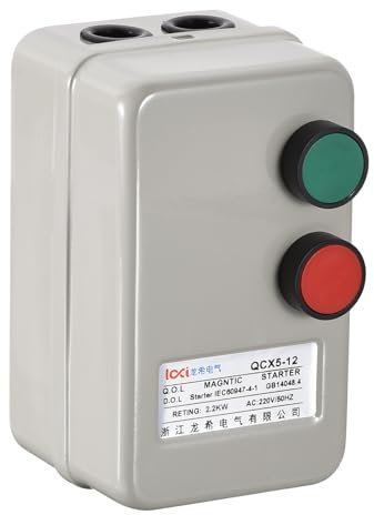 QUARKZMAN Démarreur Magnétique pour Moteur Électrique, 220V 22,Kw 3Cv, Commutateur Magnétique à Deux Phases pour Compresseur D'Air