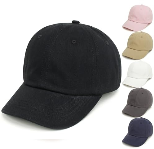QIYIENDIAN Gorra de béisbol para niños Gorra de béisbol de algodón para niños(Black,2-5Y)