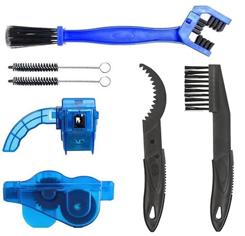 Fahrrad Reinigungsset 7 Kettenreiniger Fahrradkette,Fahrradketten Reiniger,Fahrrad Kettenreiniger,Kettenbürste Fahrrad Reinigung Scrubber Pinsel Werkzeug im set für Ketten Schnelles Sauberes