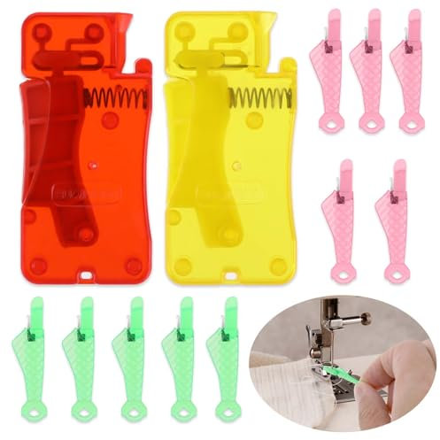 Jeffdad 12 Stück Nadeleinfädler, Fisch-Stil Einfädler für Nähmaschinen einfädelhilfe nadeleinfädler für nähmaschinen Automatischer Nadeleinfädler für Näharbeiten und schnelles Einfädeln Nähmaschine