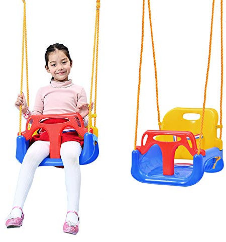 MUL-BOUTICA Columpio Combinado de Plástico 3 en 1,Pórtico Columpio Exterior,Balancín de jardín,Asiento Columpio,Adapted to Childhood to Adolescence