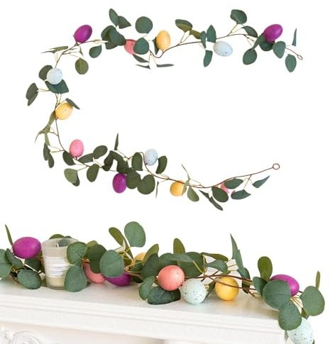 Weqizuerqi Coronas de Pascua para puerta delantera, decoraciones artificiales de primavera, corona de Pascua realista, guirnalda de temporada de ABS, letreros decorativos para Acción de Gracias