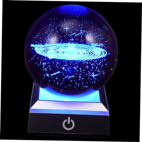 POPETPOP 1 Pieza Lámpara Decorativa de Esfera de Cristal LED con Base Plateada Diseño para Decoración de Mesas y Oficinas Creativo para Amantes del