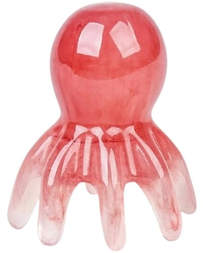 Dinntty Masseur De Tête, Masseur De Cuir Chevelu Octopus, Peigne De Massage À 8 Tentacules, Gratte-tête, Outils Gua Sha pour Relaxation du Corps De Tête, Pousse des
