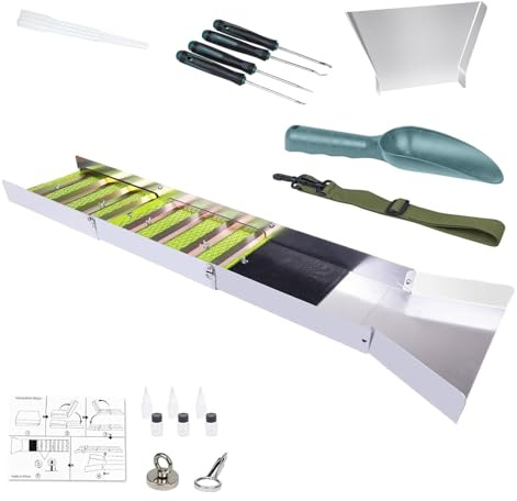 Kit di orpacciamatura, un set di strumenti e attrezzature - di lavaggio oro per vassoio minerario, per prospezione collezione scavo caccia gemme e rocce entusiasti Trova adulti