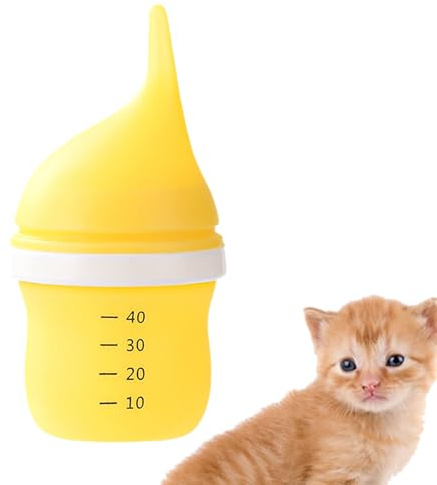 Biberón de Leche para Gato bebé – 40 ml de Silicona para Gatitos y Cachorros, Reutilizable para tetina para dispensación de Leche, Herramienta de Lactancia portátil para Viajes y